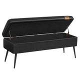 Songmics Home Mid-Century Ink Black Ottoman Storage Bench image 4