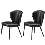 Songmics Home Mid-Century Modern Black Dining Chairs Set, 2-pk