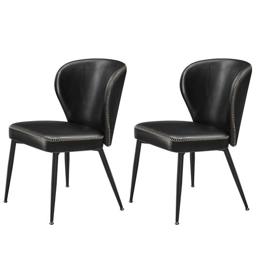 Songmics Home Mid-Century Modern Black Dining Chairs Set, 2-pk