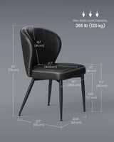 Songmics Home Mid-Century Modern Black Dining Chairs Set, 2-pk image 4