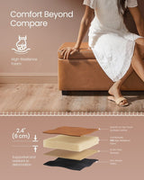 Songmics Home Mid-Century Modern Brown Storage Ottoman image 5