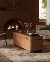 Songmics Home Mid-Century Modern Brown Storage Ottoman image 6