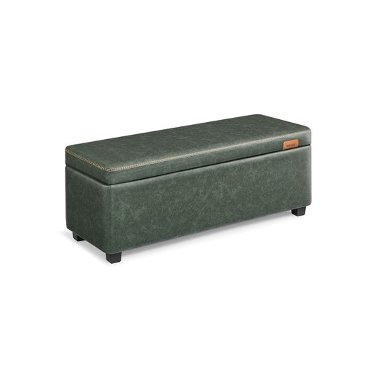 Songmics Home Mid-Century Modern Green Storage Ottoman