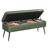 Songmics Home Modern Forest Green Ottoman Storage Bench image 2