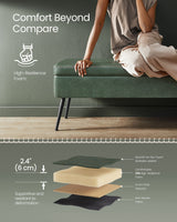Songmics Home Modern Forest Green Ottoman Storage Bench image 4