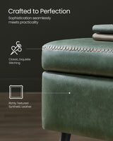 Songmics Home Modern Forest Green Ottoman Storage Bench image 8