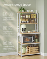 Songmics Home Oak/White Baker's Rack with 4 AC Outlets image 5