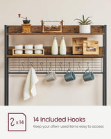 Songmics Home Rustic Brown Baker's Rack with 4 AC Outlets image 6