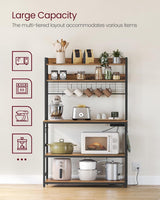 Songmics Home Rustic Brown Baker's Rack with 4 AC Outlets image 7