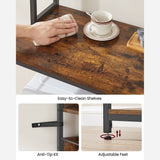 Songmics Home Rustic Brown Baker's Rack with Charging Station image 7