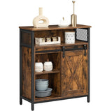 Songmics Home Rustic Brown Cabinet with Sliding Door image 2