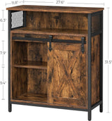 Songmics Home Rustic Brown Cabinet with Sliding Door image 3
