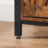 Songmics Home Rustic Brown Cabinet with Sliding Door image 5