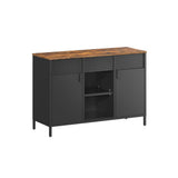 Songmics Home Rustic Brown/Black Metal Buffet Cabinet