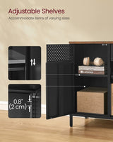 Songmics Home Rustic Brown/Black Metal Buffet Cabinet image 5