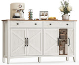 Songmics Home Rustic White/Honey Brown Buffet Cabinet