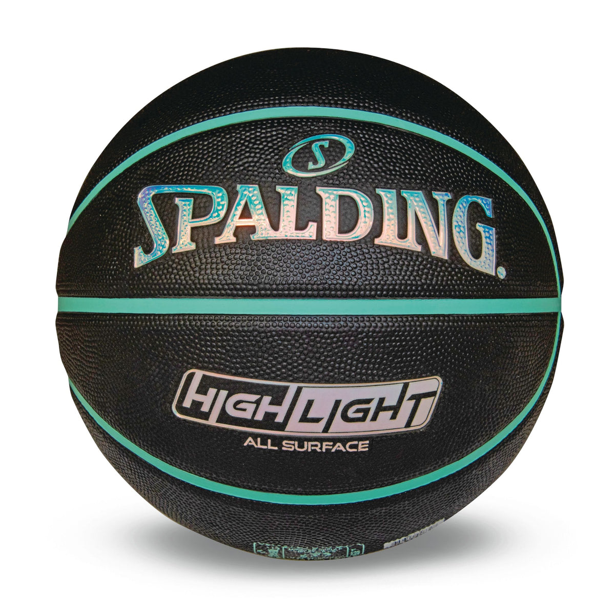 Spalding Highlight Foil Basketball, Black/Mint, Size 7