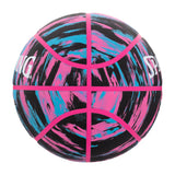 Spalding Marble Series 4Her Outdoor Rubber Basketball, Size 6 (28.5-in), Black/Pink, image 4