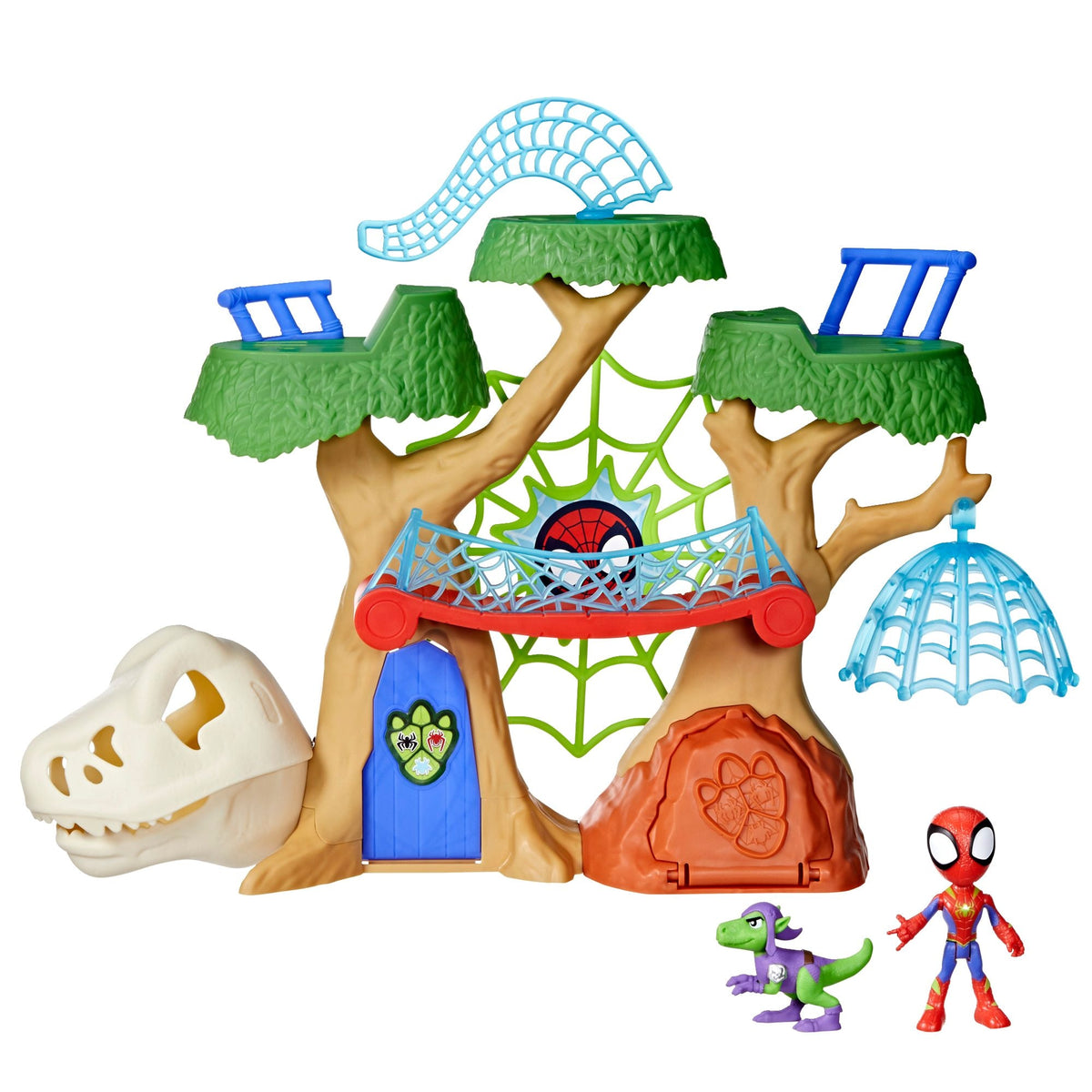 Spider-Man Spidey & His Amazing Friends Dino-Webs Treehouse Playset with Spider-Man Toys, Ages 3+