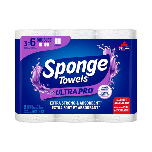 SpongeTowels Utra Pro Double Roll Paper Towel, 3-pk