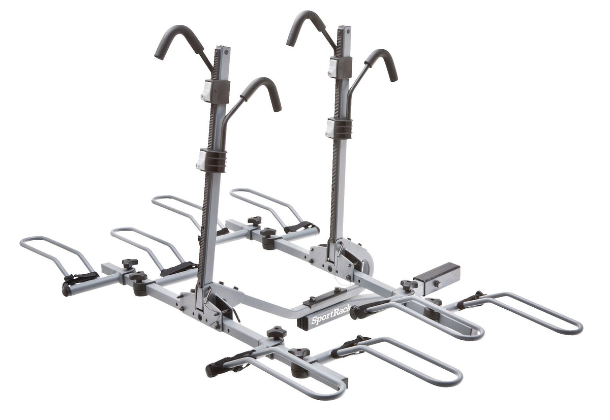 SportRack SR2902LR Crest Deluxe 4-Bike Lock & Tilt Platform Hitch Mount Bike Rack, Fits 2-in Receiver, Granite Grey