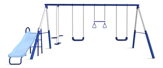 Sportspower Arcadia Star Kids' 5-Station Burst Metal Swing Set Combo with Slide