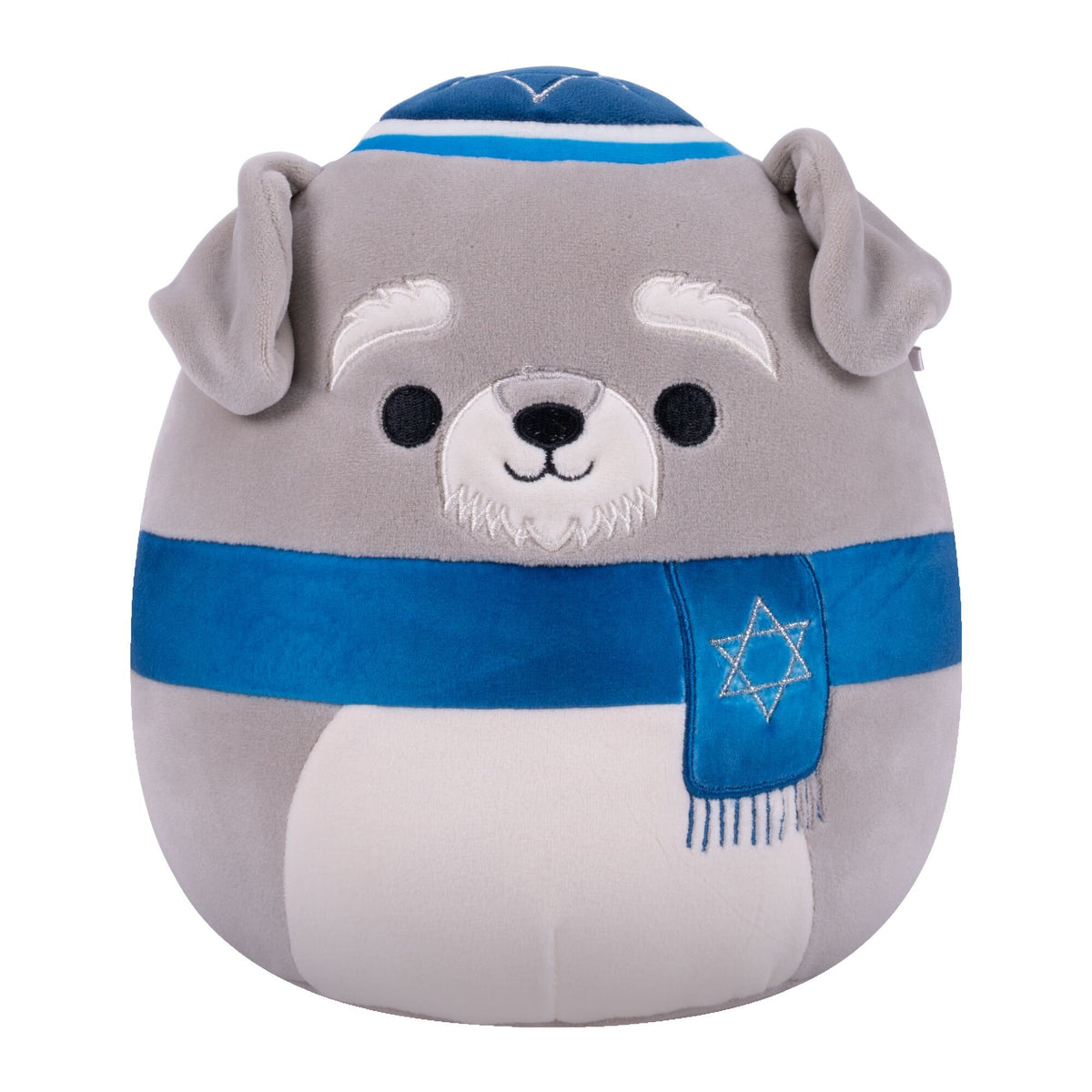 Squishmallow Grey Schnauzer Plush Toy, 8-in, Ages 3+, for Hanukkah