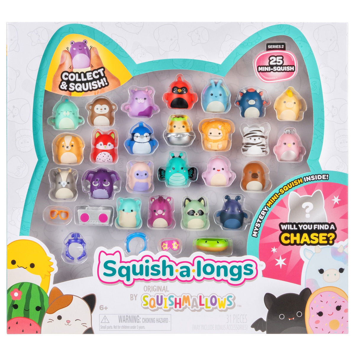 Squishmallows Squish A Longs Pack for Ages 3+, 25-pk