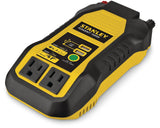 Stanley 500W Inverter & Power Outlet with Battery Clamps, USB Ports, 12V DC Adapter