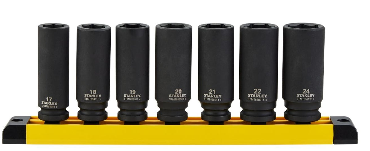 Stanley Pro 1/2-in Deep Impact Socket Set, Metric, 7-pc