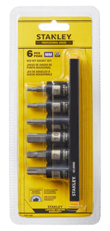 Stanley Professional Grade Black Chrome Hex Bit Socket Set, Metric, 6-pc image 3