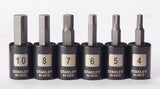 Stanley Professional Grade Black Chrome Hex Bit Socket Set, Metric, 6-pc image 6