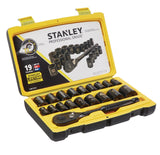 Stanley Professional Grade Black Chrome Socket Set, 19-pc, SAE/Metric