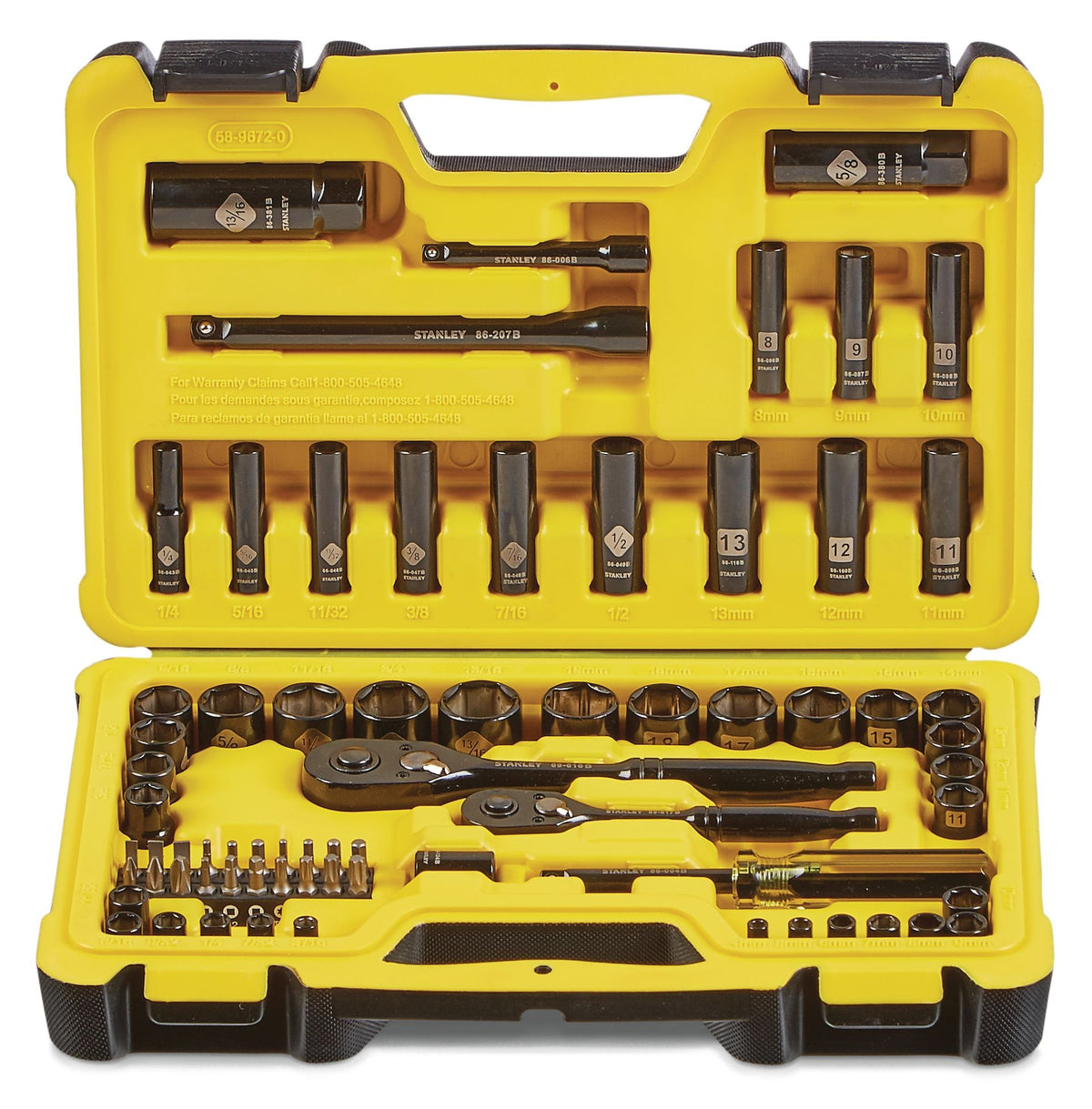 Stanley Professional Grade Black Chrome Socket Set, 70-pc, SAE/Metric