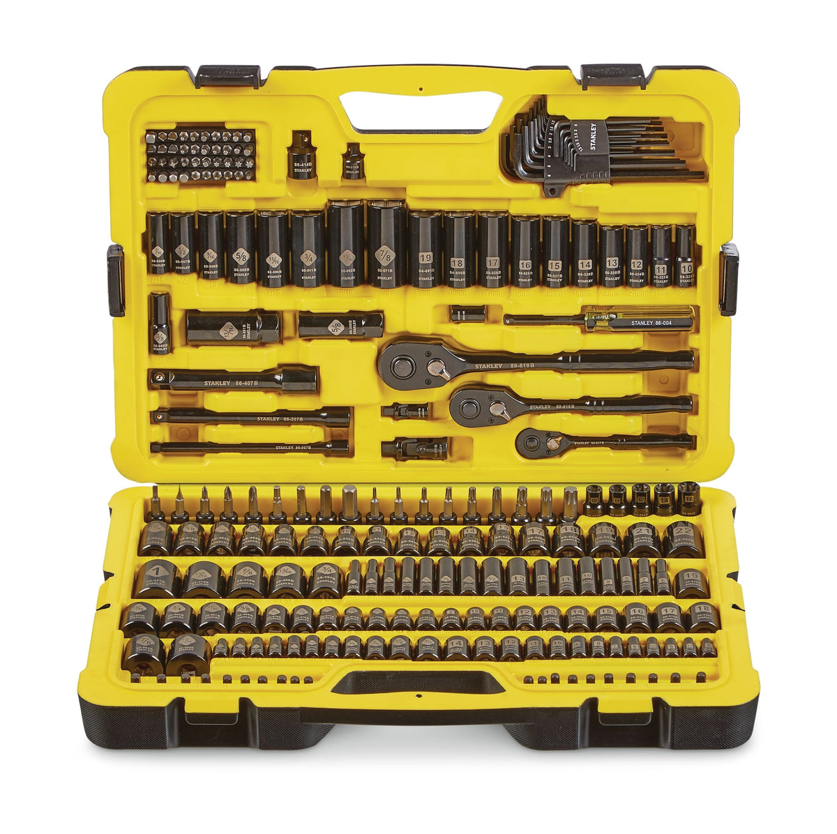 Stanley Professional Grade Black Chrome Socket Set, SAE/Metric, 230-pc