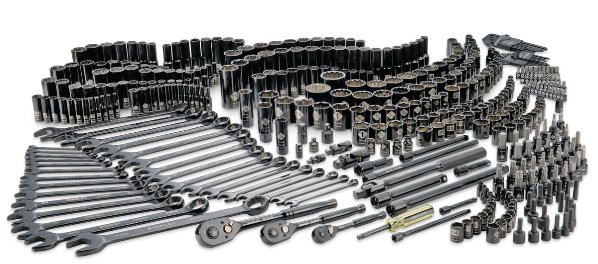 Stanley Professional Grade Black Chrome Socket Set, SAE/Metric, 427-pc