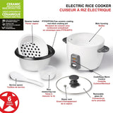 Starfrit 300W 6-Cup White Rice Cooker with Steam Basket image 6