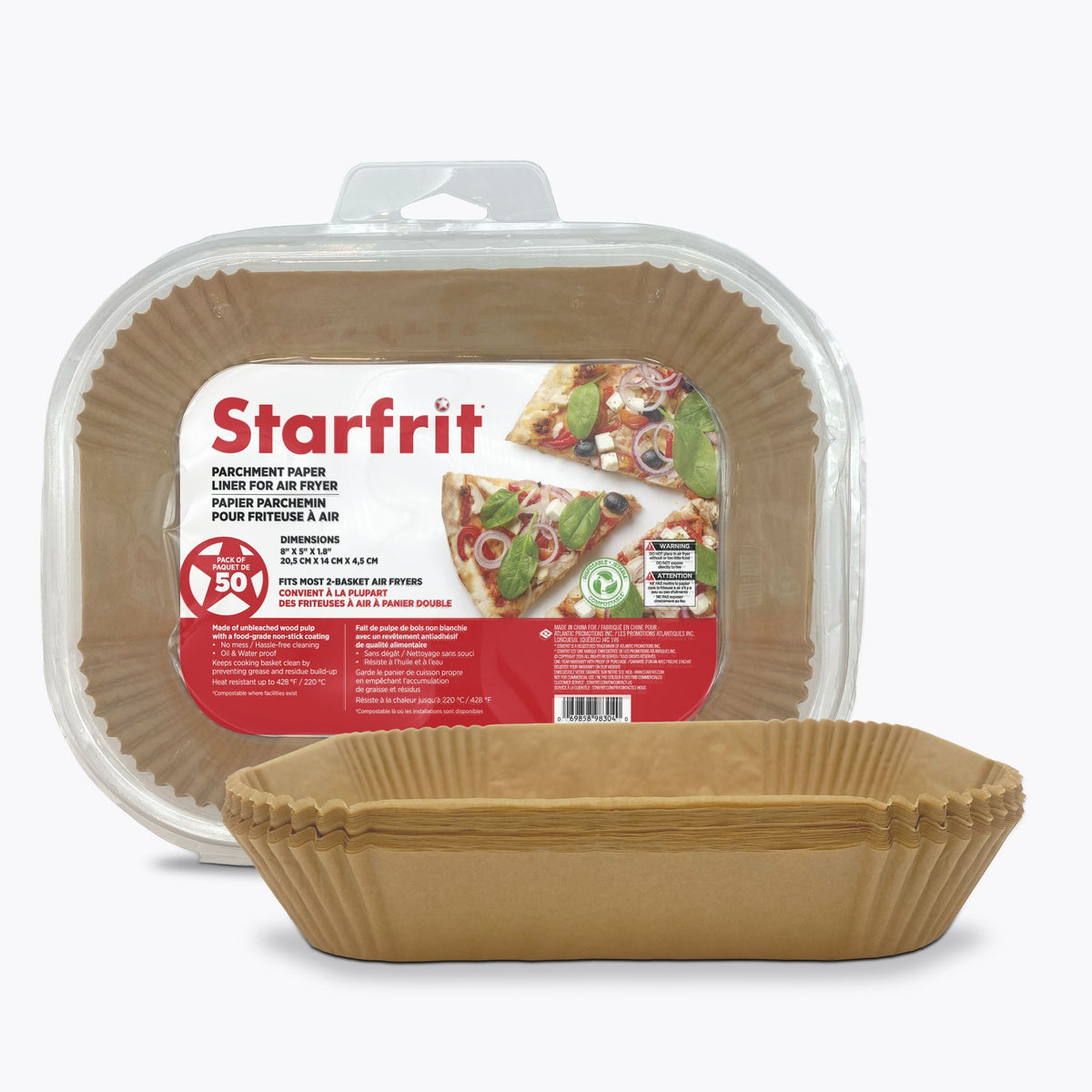 Starfrit Rectangular Air Fryer Liner, 50-PC