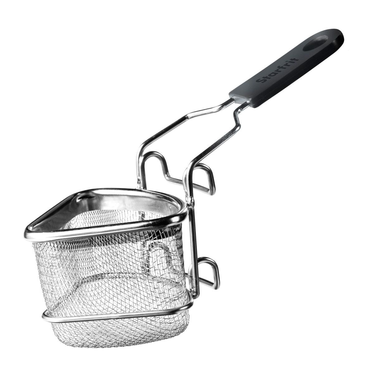 Starfrit Stainless Steel 2-Way Draining Fondue Cooking Basket with Heat-Resistant Handle, 3.7-in