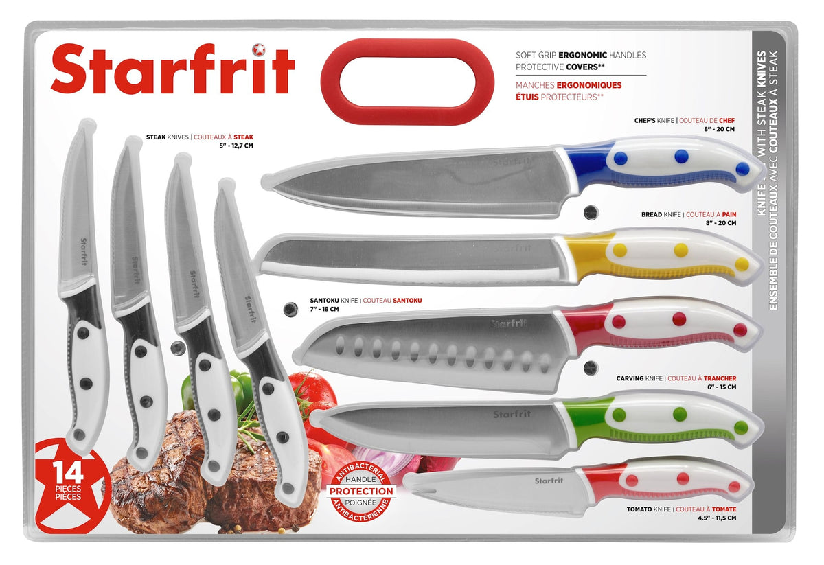 Starfrit Stainless Steel Knife Set with Steak Knives, 14-pc