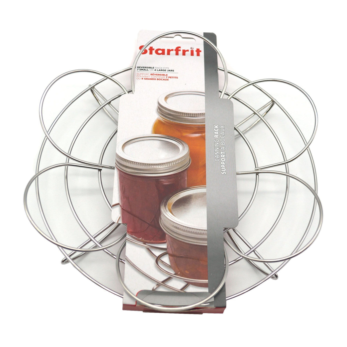 Starfrit Stainless Steel Reversible Canning Rack, Holds 7 x 500 mL or 4 x 1-L Glass Mason Jars