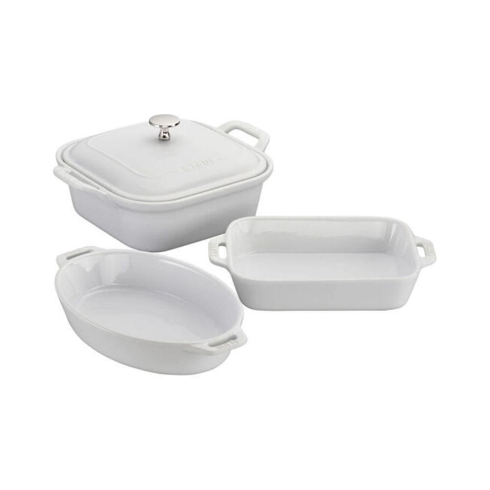 Staub White Non-Stick Ceramic Mixed Baking Set, 4-pc