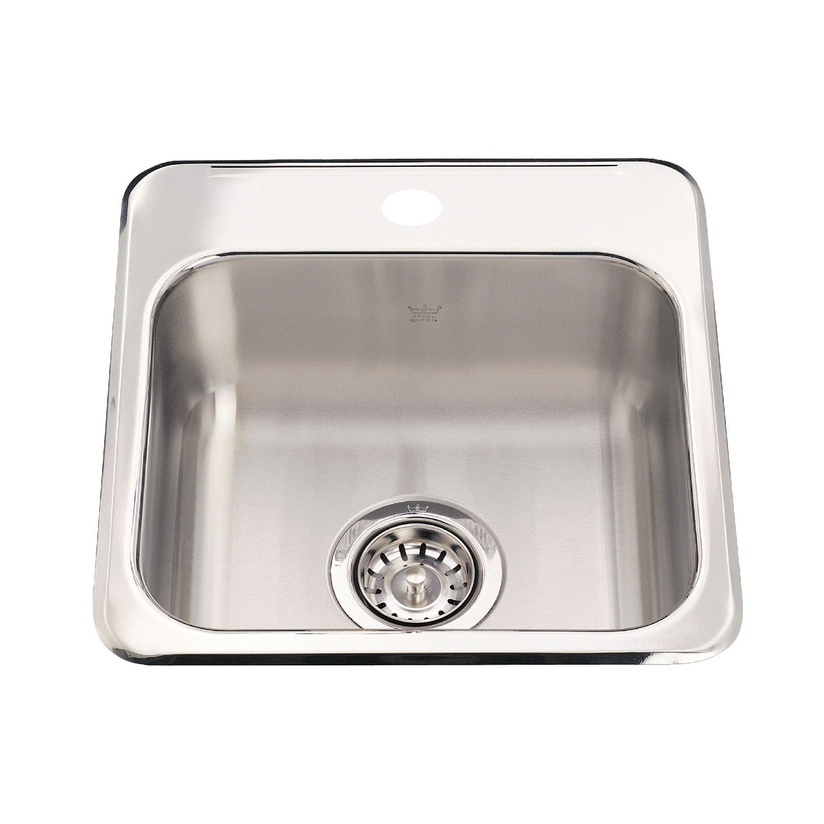 Steel Queen Drop-In 1-Hole Stainless Steel Sink, 15x15-in