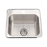 Steel Queen Drop-In 1-Hole Stainless Steel Sink, 15x15-in