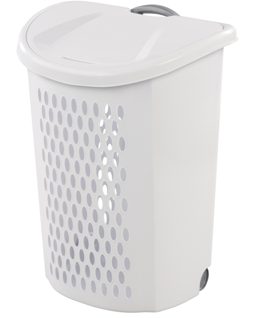 Sterilite Bushel Ultra Laundry Hamper with Wheels, 20.1 L x 15.4 W x 26.75-in H
