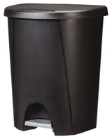 Sterilite Plastic D-Shaped Step Garbage Can, Black, 25-L image 2