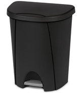 Sterilite Plastic D-Shaped Step Garbage Can, Black, 25-L image 3
