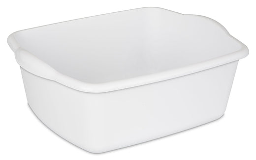 Sterilite Plastic Kitchen Wash Basin/Dish Pan For Home & Camping, White, 12-Quart