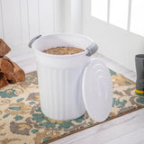 Sterilite Plastic Round Latching Utility Garbage Can, White, 23-L image 7