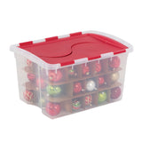 Sterilite Transparent Ornament Storage Box with Flip-top Lid, 45-L image 2